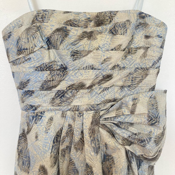 BCBG Blue Haze Metallic Strapless Dress - Picture 4 of 6